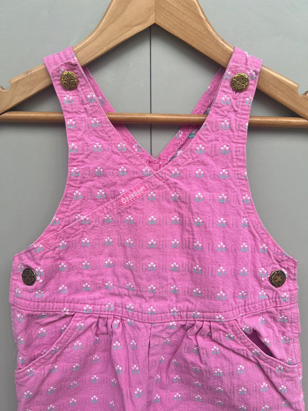 Oshkosh Vintage Pink Floral Dungarees 3T