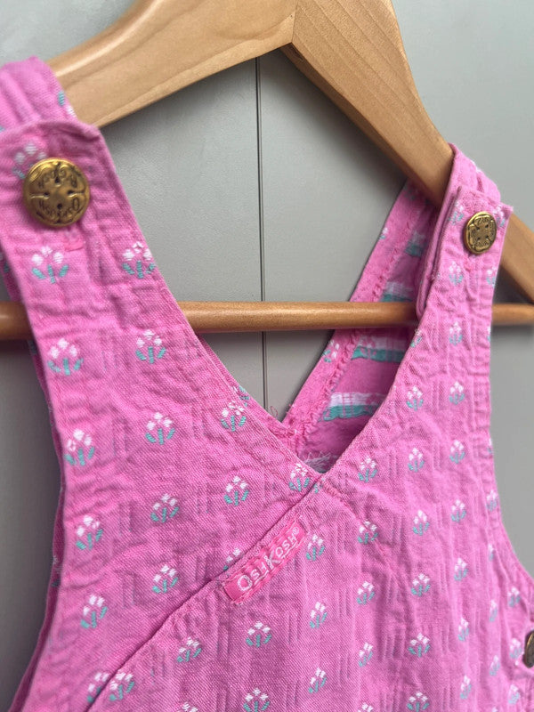 Oshkosh Vintage Pink Floral Dungarees 3T