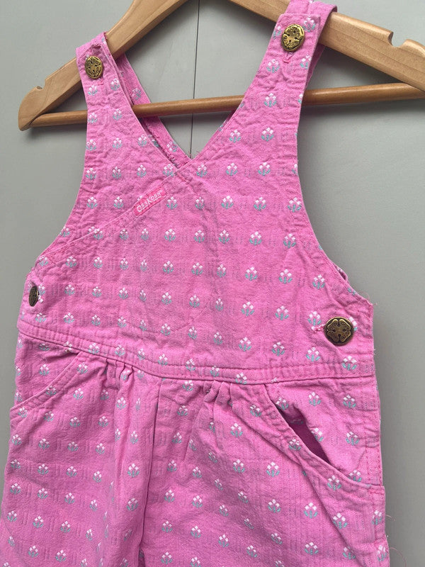 Oshkosh Vintage Pink Floral Dungarees 3T