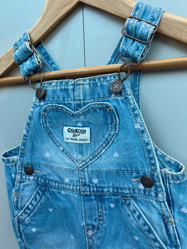 Oshkosh Heart Denim Dungarees 3M