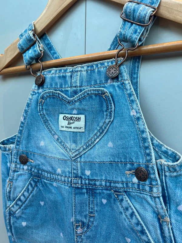 Oshkosh Heart Denim Dungarees 3M