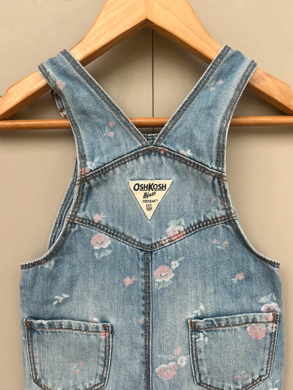 Oshkosh Floral Denim Dungarees 9-12M
