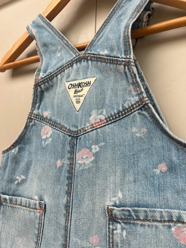 Oshkosh Floral Denim Dungarees 9-12M