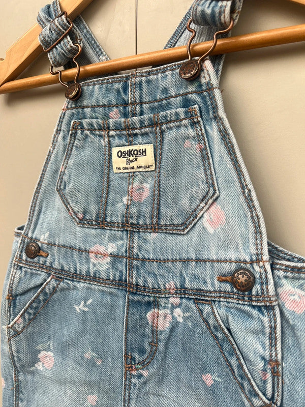 Oshkosh Floral Denim Dungarees 9-12M