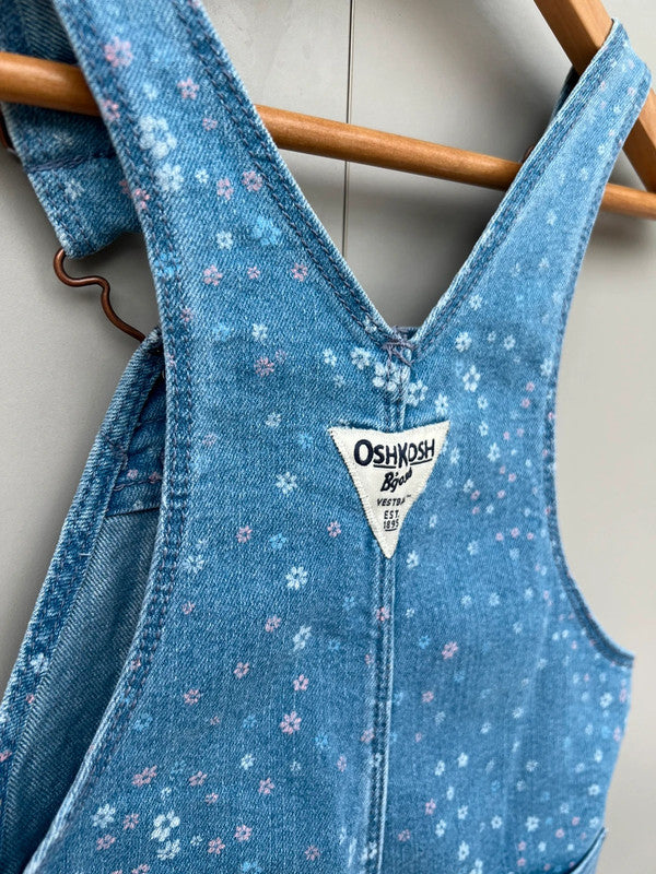 Oshkosh Floral Denim Dungarees 3T