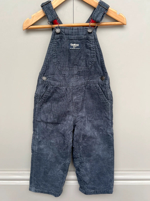 Oshkosh Grey Corduroy Dungarees 18M