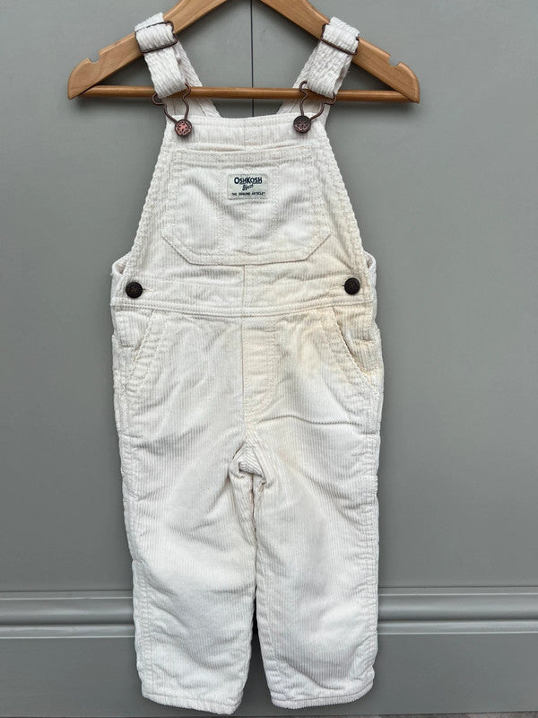 Oshkosh Cream Corduory Dungarees 2T