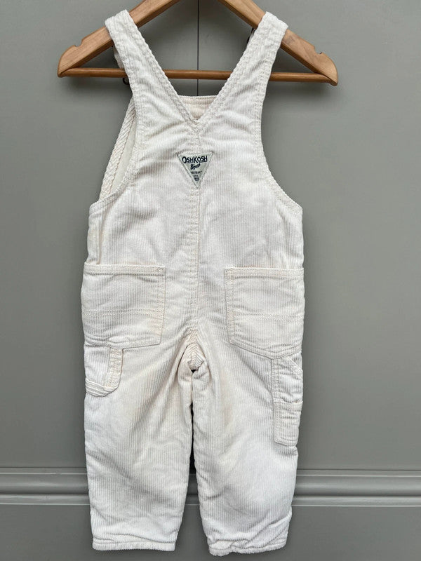 Oshkosh Cream Corduory Dungarees 2T