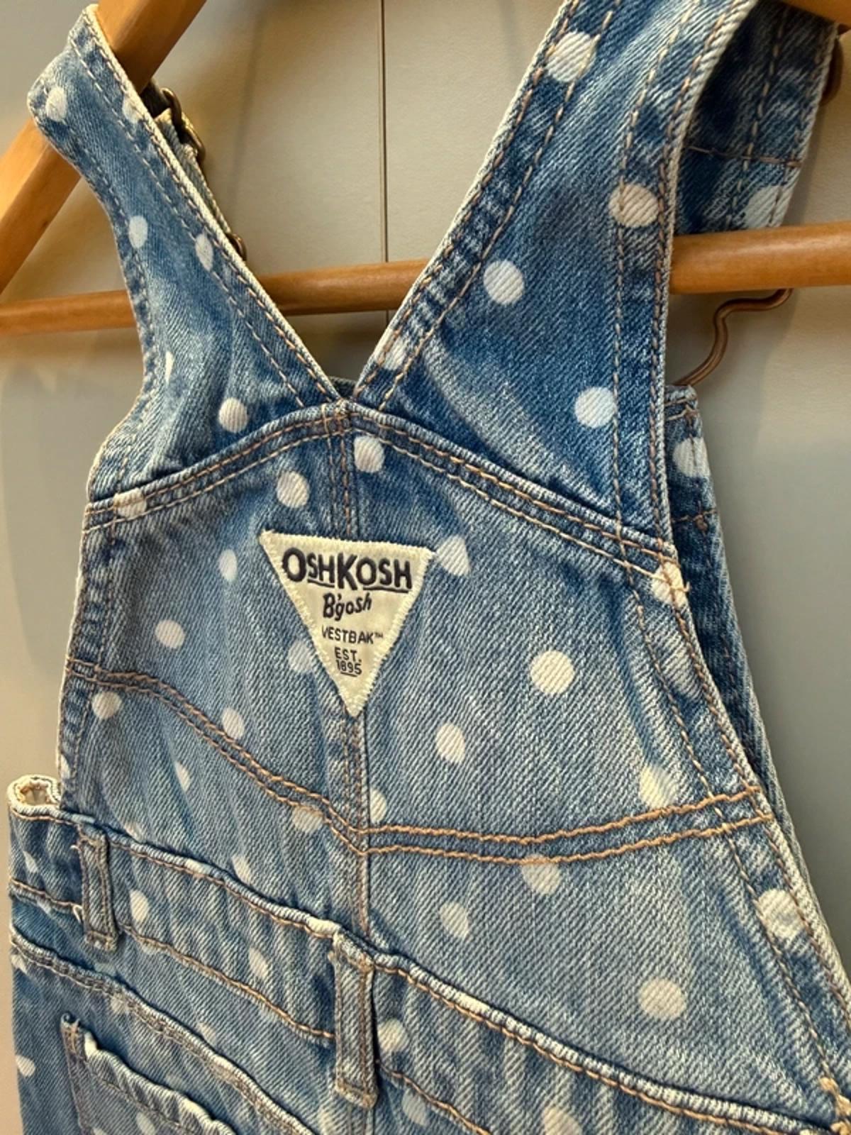Oshkosh Polka Dot Denim Dungarees 12M