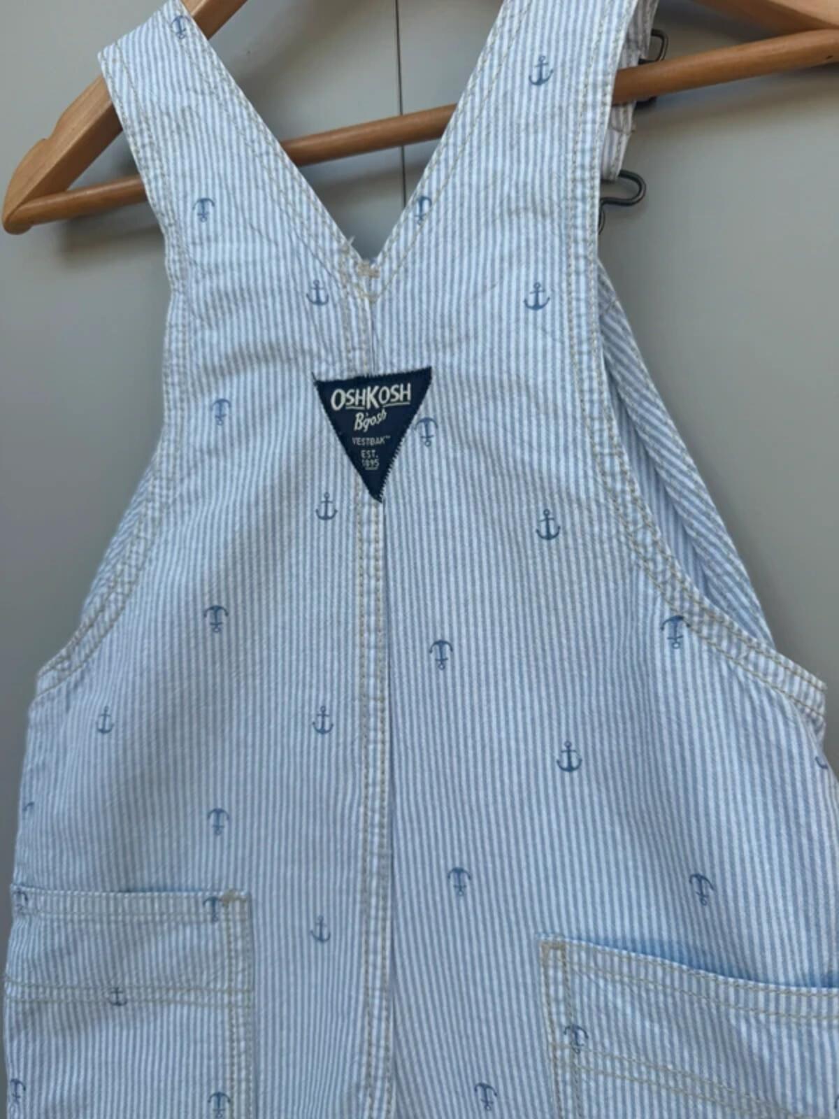 Oshkosh Anchor Striped Shortall Dungarees 3T