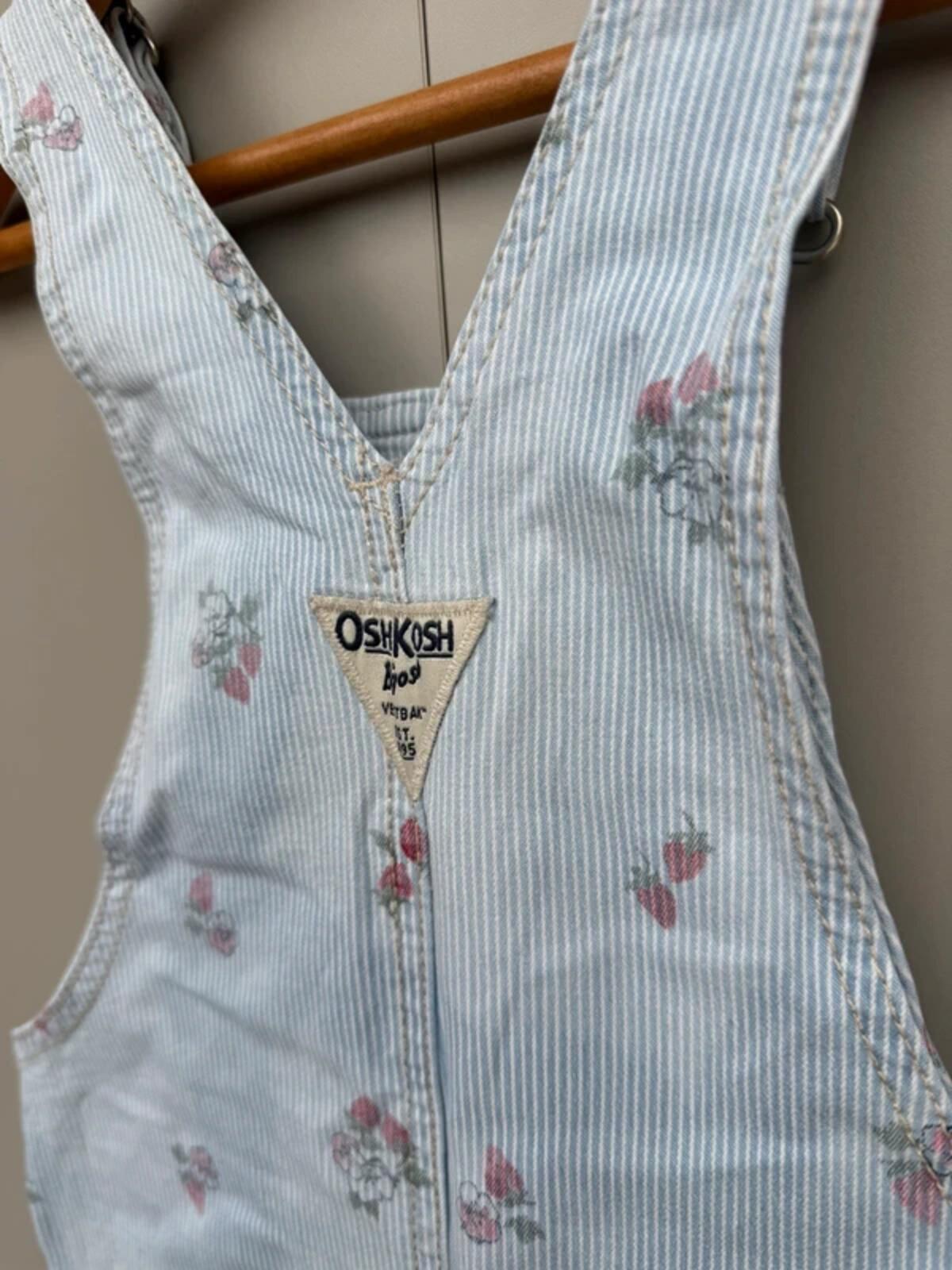 Oshkosh Strawberry Striped Shortall Dungarees 5T
