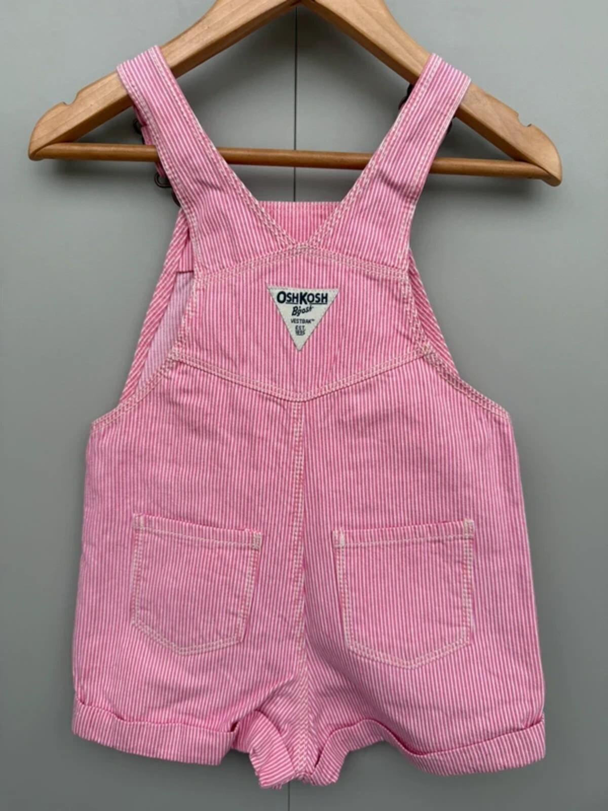 Oshkosh Hickory Pink Shortall Dungarees 24M
