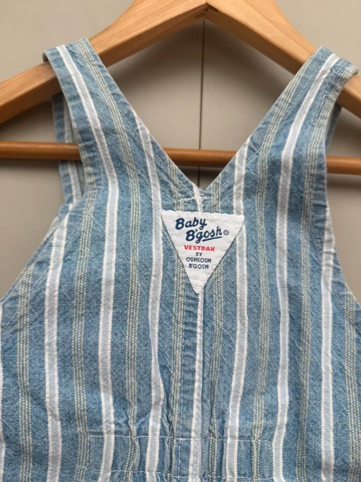 Oshkosh Vintage Striped Shortall Dungarees 18M