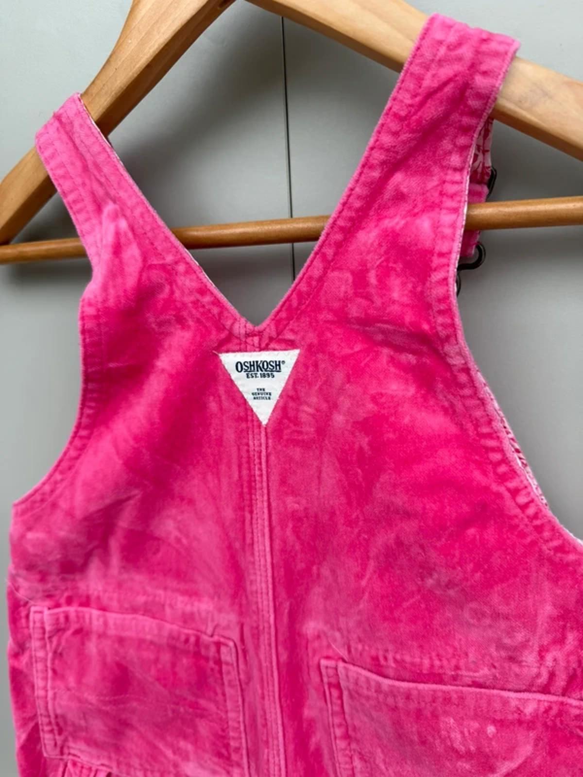 Oshkosh Vintage Pink Velvet Dungarees 18M