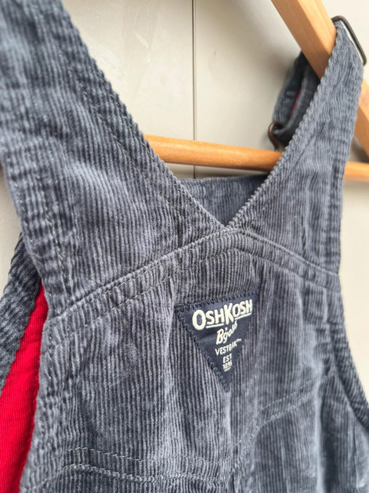 Oshkosh Grey Corduroy Dungarees 18M