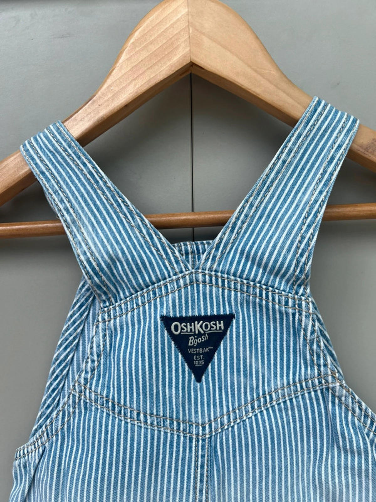 Oshkosh Hickory Shortall Dungarees 12M
