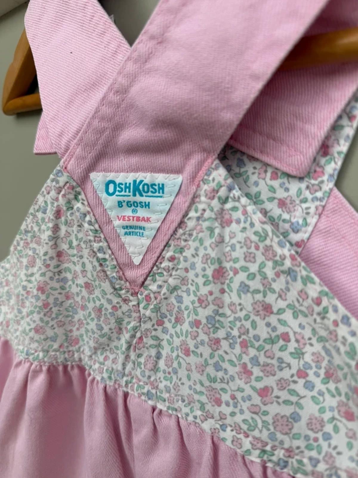 Oshkosh Vintage Floral Pink Bubble Dungarees 3T