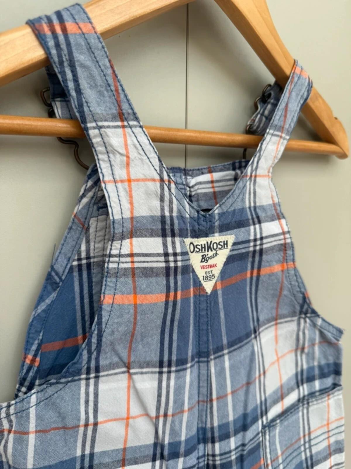 Oshkosh Check Shortall Dungarees 24M