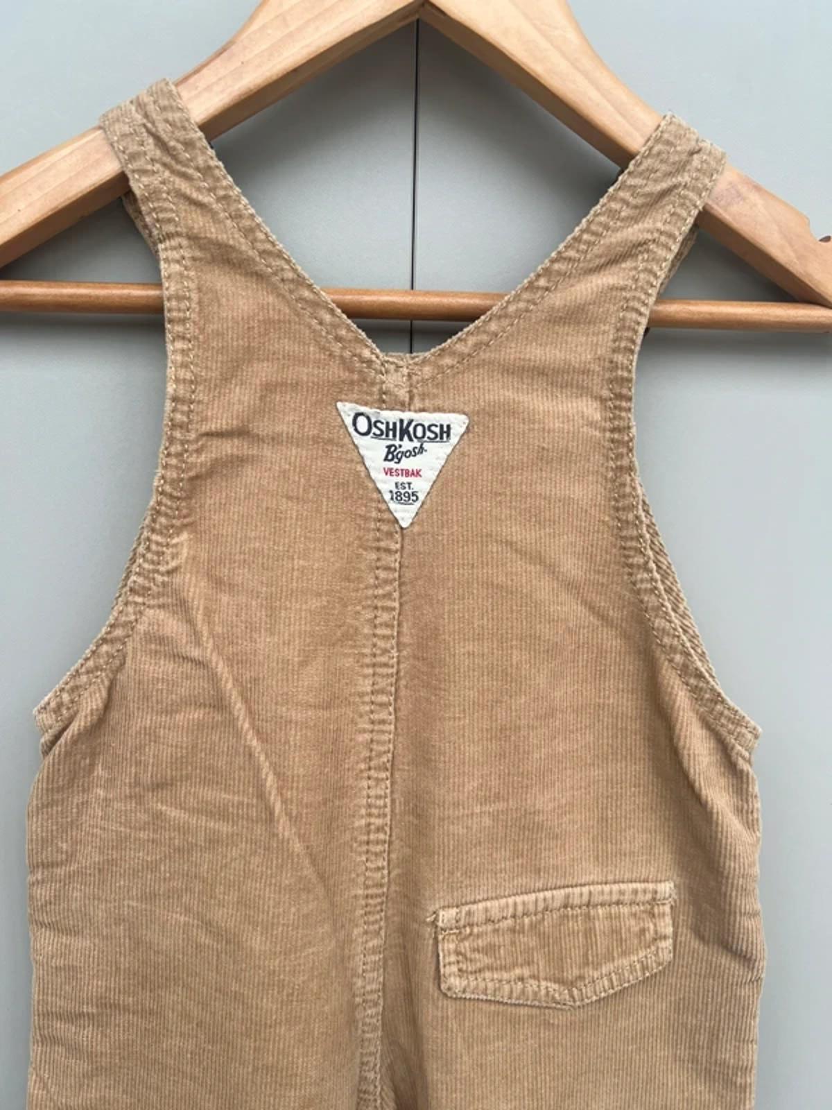 Oshkosh Beige Corduroy Dungarees 12M