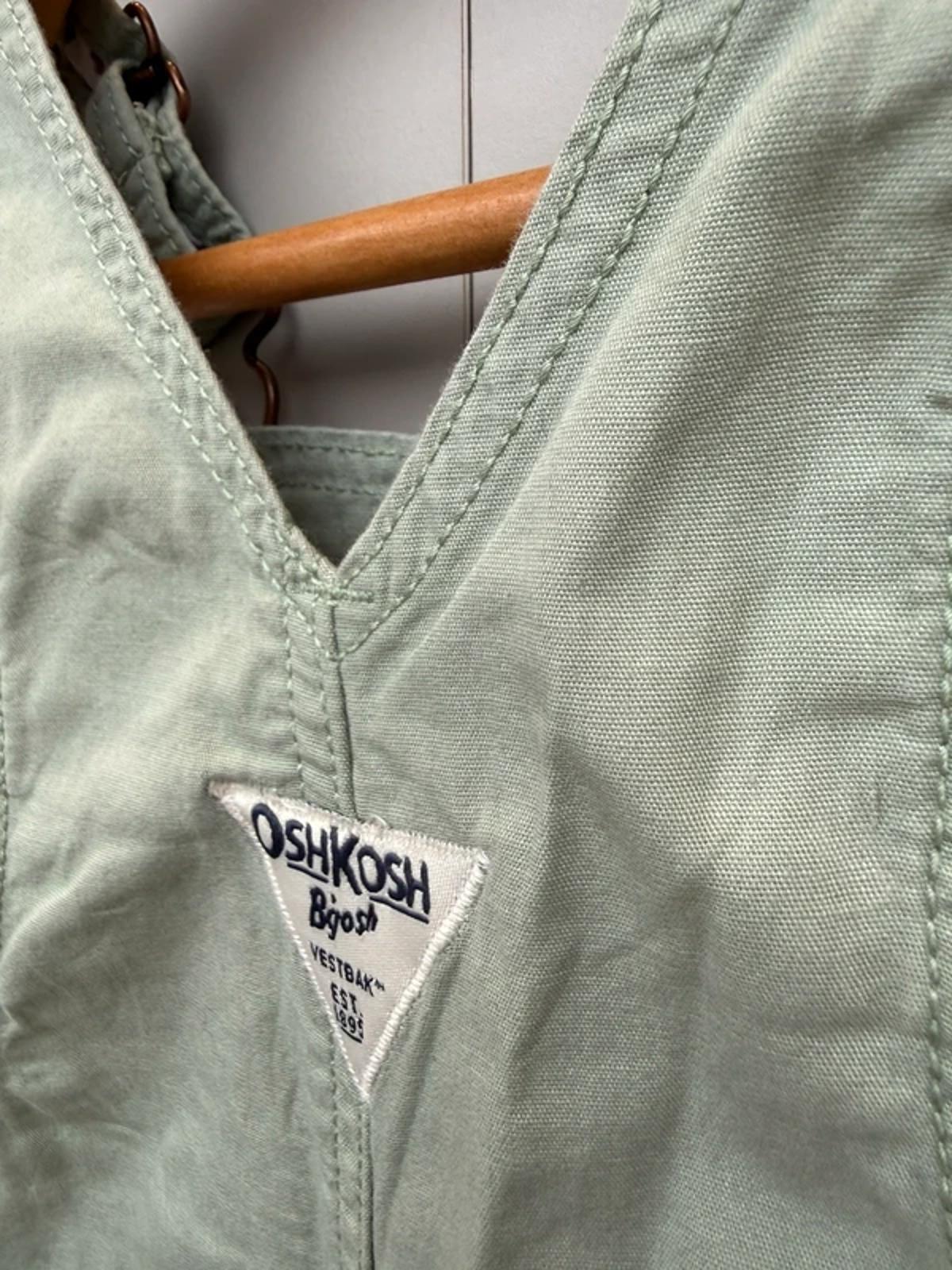 Oshkosh Sage Green Floral Dungarees 2T