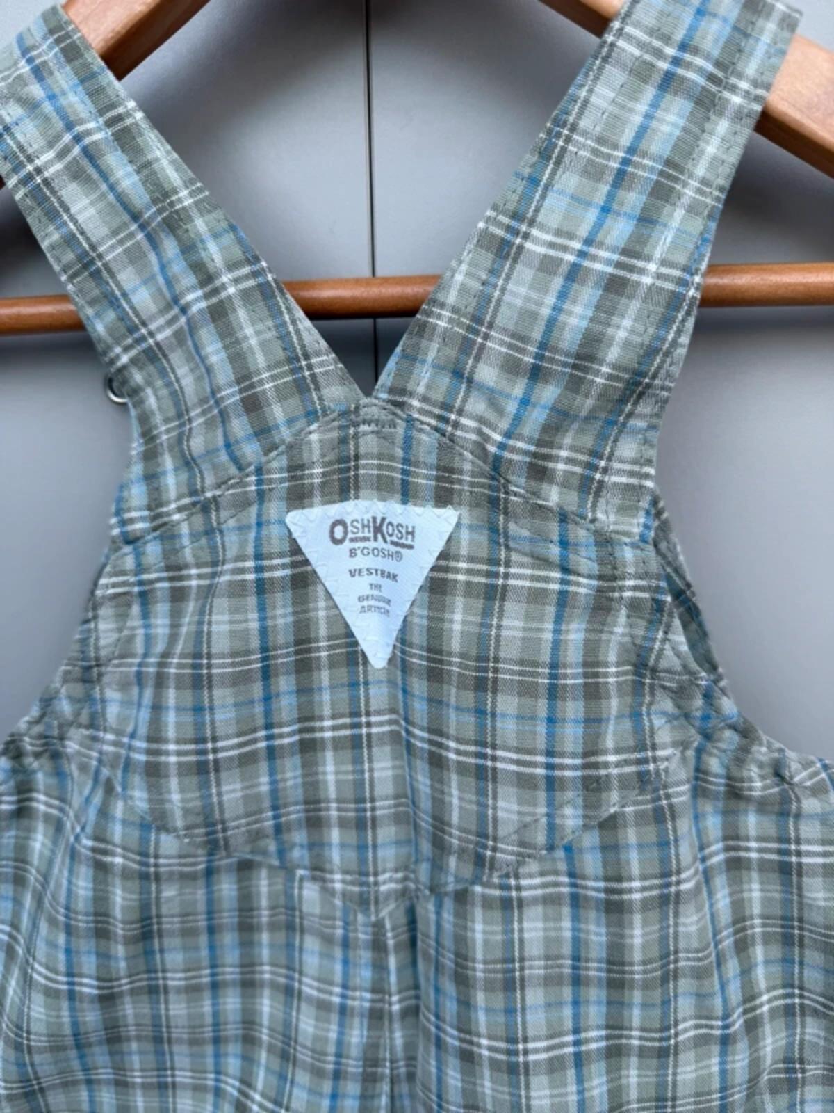 Oshkosh Vintage 90s Check Dungarees 12M