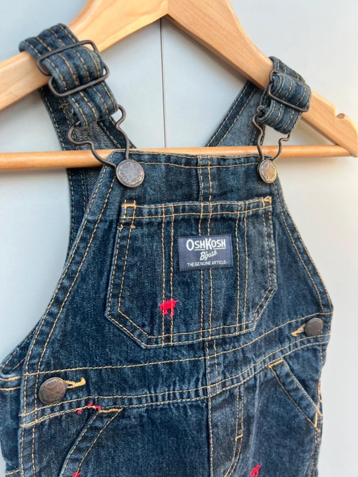 Oshkosh Denim Train Dungarees 9M