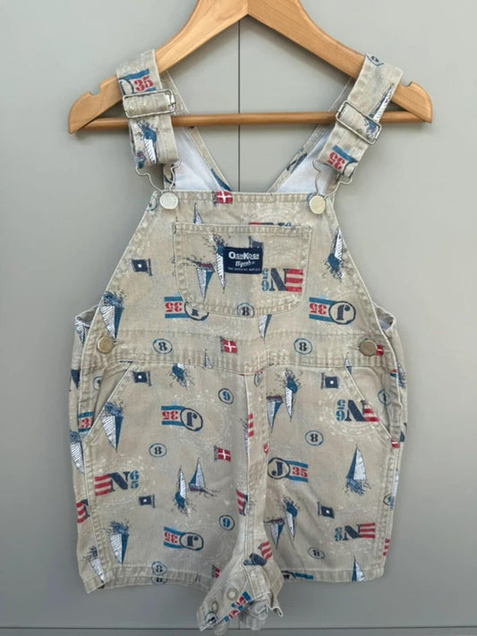 RARE Oshkosh 80s USA Vintage Boat Shortall Dungarees 4T