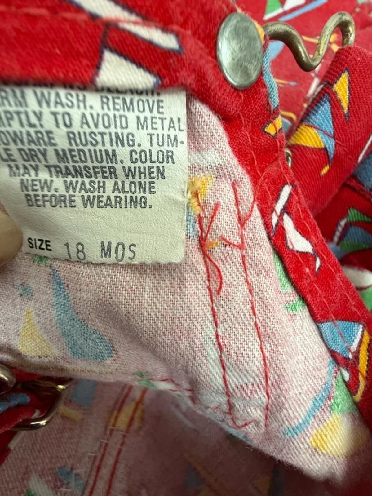 RARE Oshkosh 80S USA Vintage Sail Boat Dungarees 18M