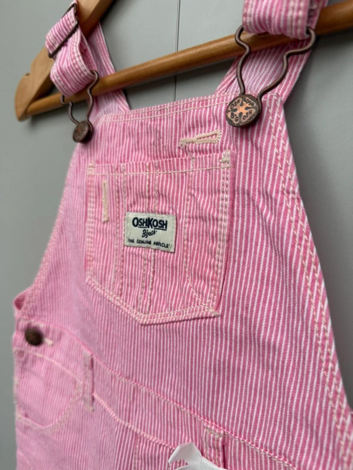 Oshkosh Hickory Pink Shortall Dungarees 24M