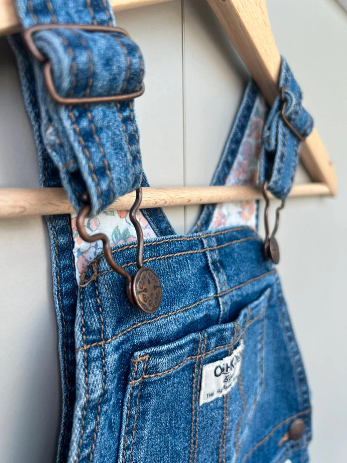 Oshkosh Denim Floral Shortalls 2T