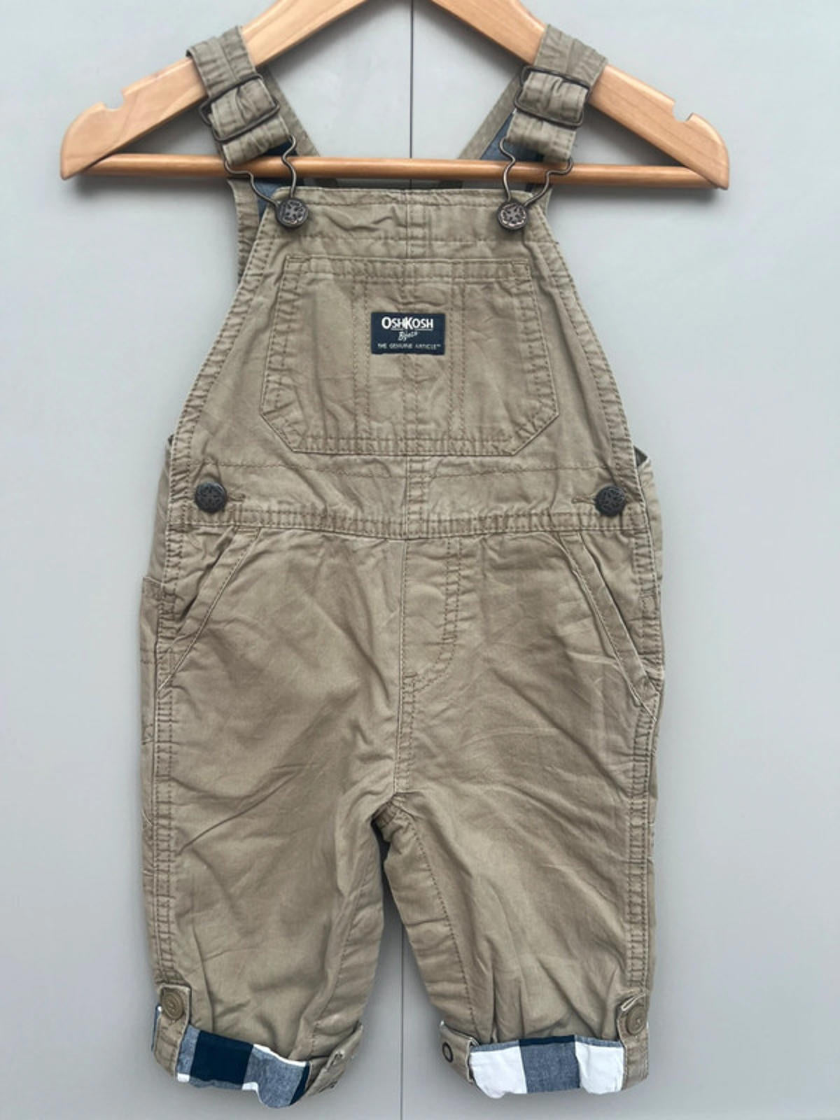 Oshkosh Beige Cargo Dungarees 9-12 M