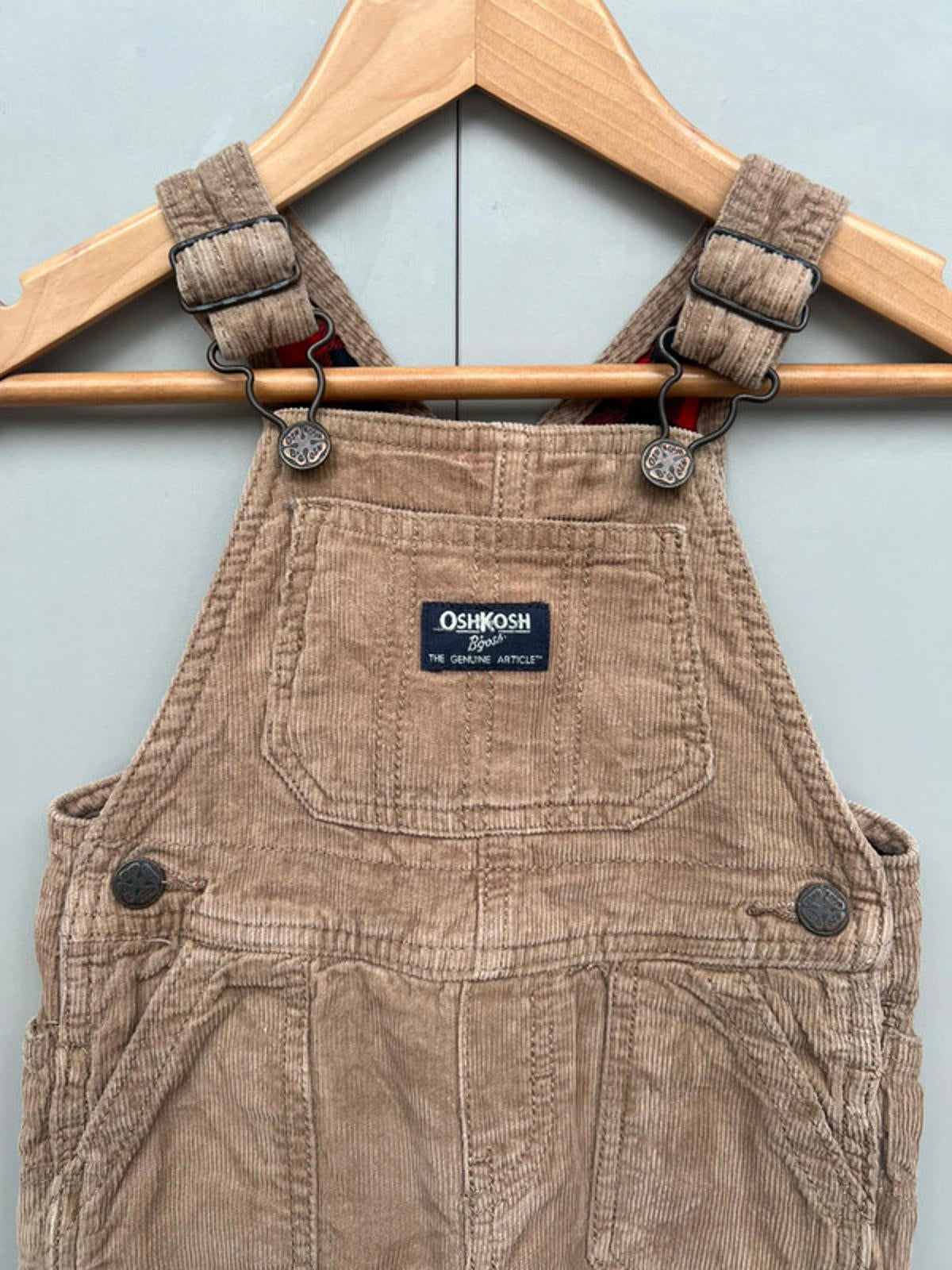 Oshkosh Taupe Corduory Dungarees 12M