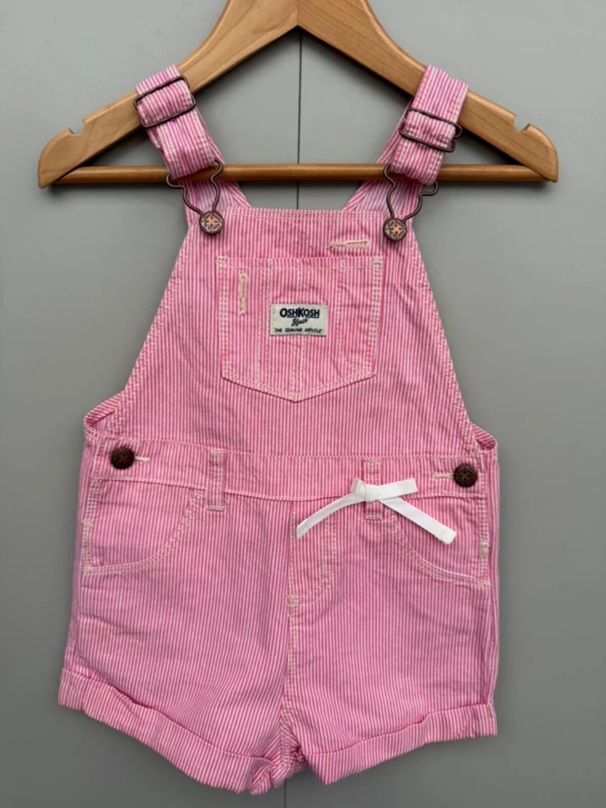 Oshkosh Hickory Pink Shortall Dungarees 24M