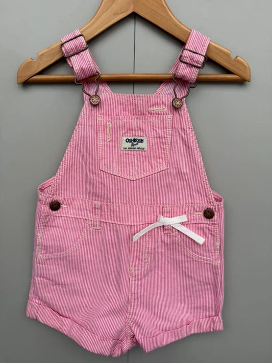 Oshkosh Hickory Pink Shortall Dungarees 24M