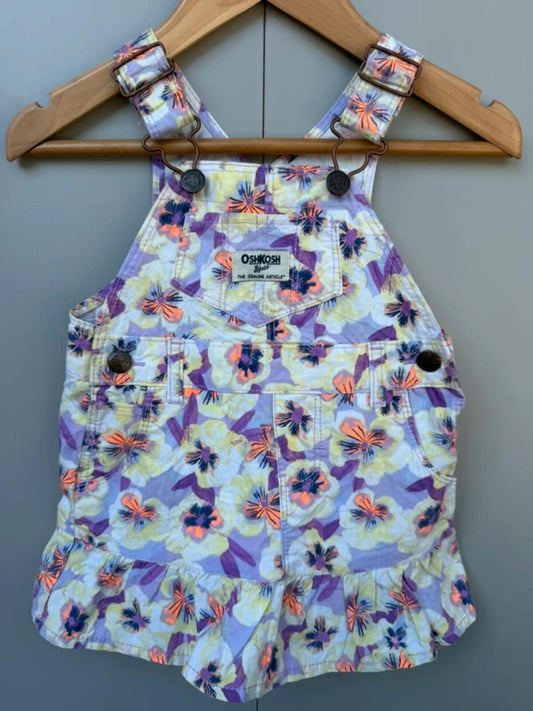 Oshkosh Dungarees Floral Girls Dress 12M