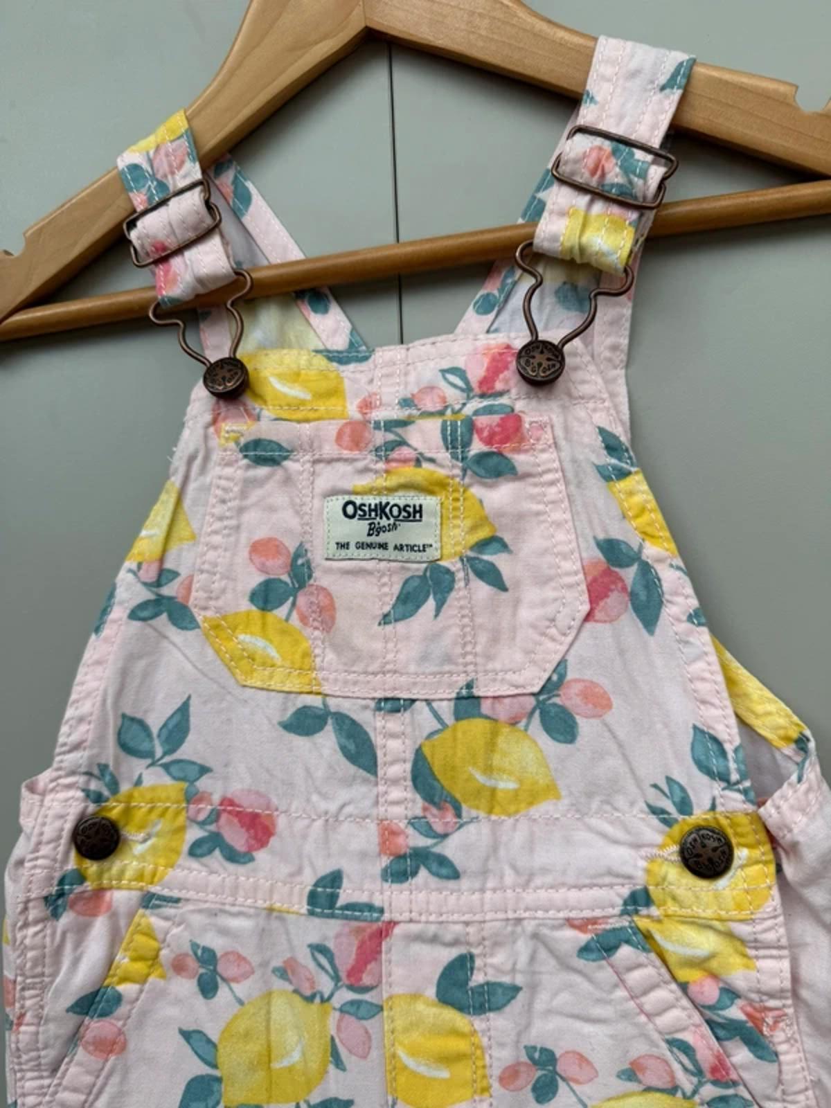 Oshkosh Pink Lemon Shortall Dungarees 18M