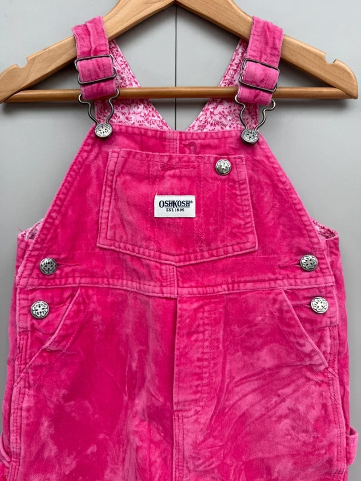 Oshkosh Vintage Pink Velvet Dungarees 18M