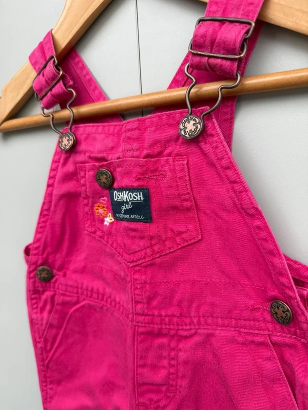 Oshkosh Pink Embroidered Dubgarees 6M