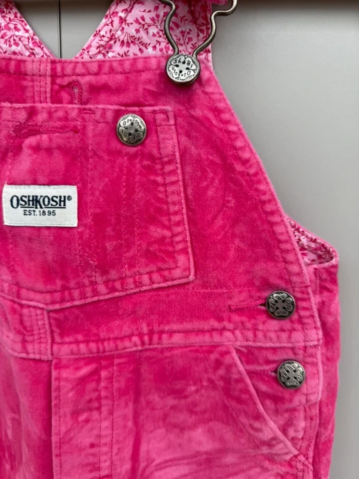 Oshkosh Vintage Pink Velvet Dungarees 18M