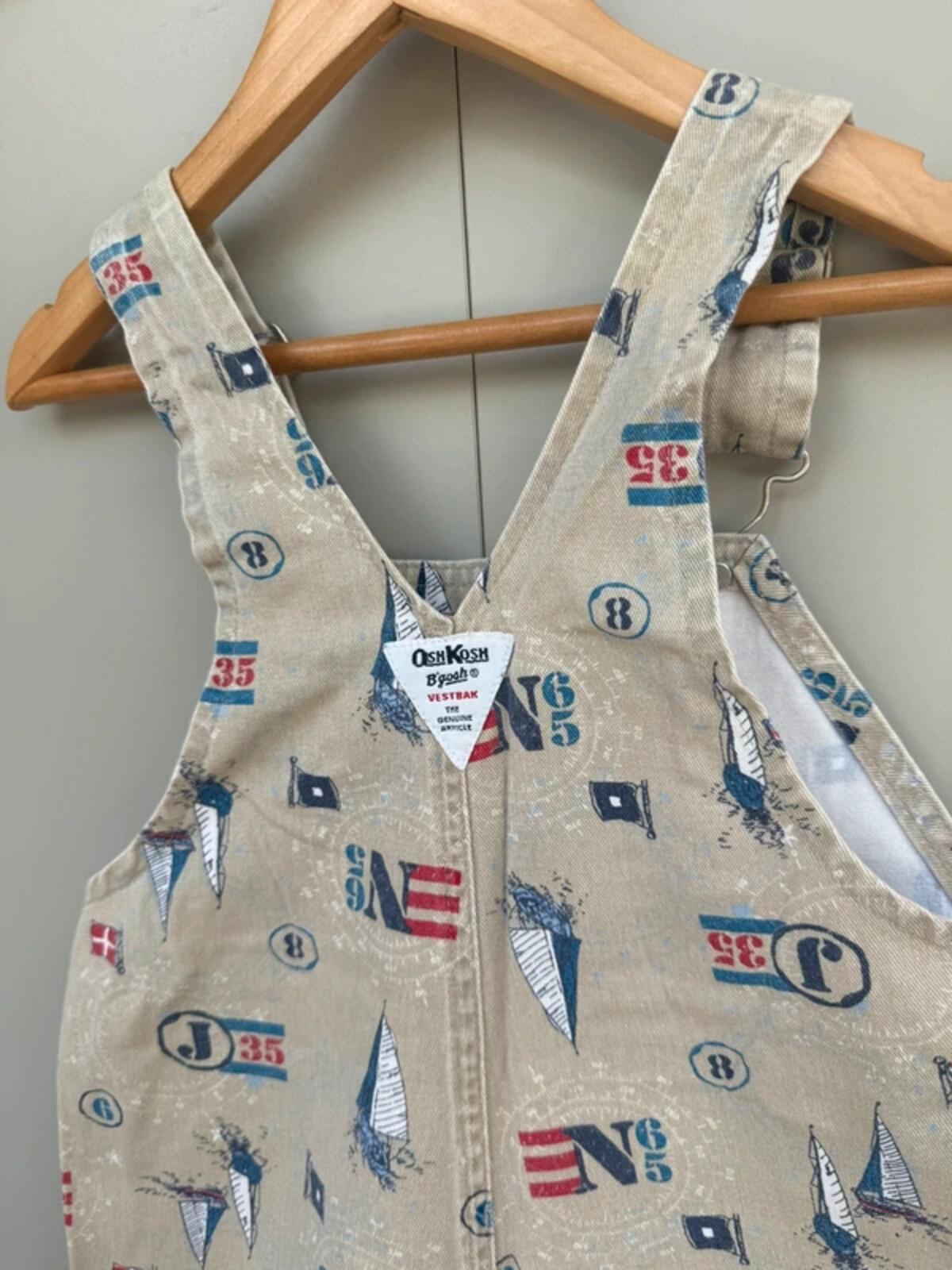 RARE Oshkosh 80s USA Vintage Boat Shortall Dungarees 4T