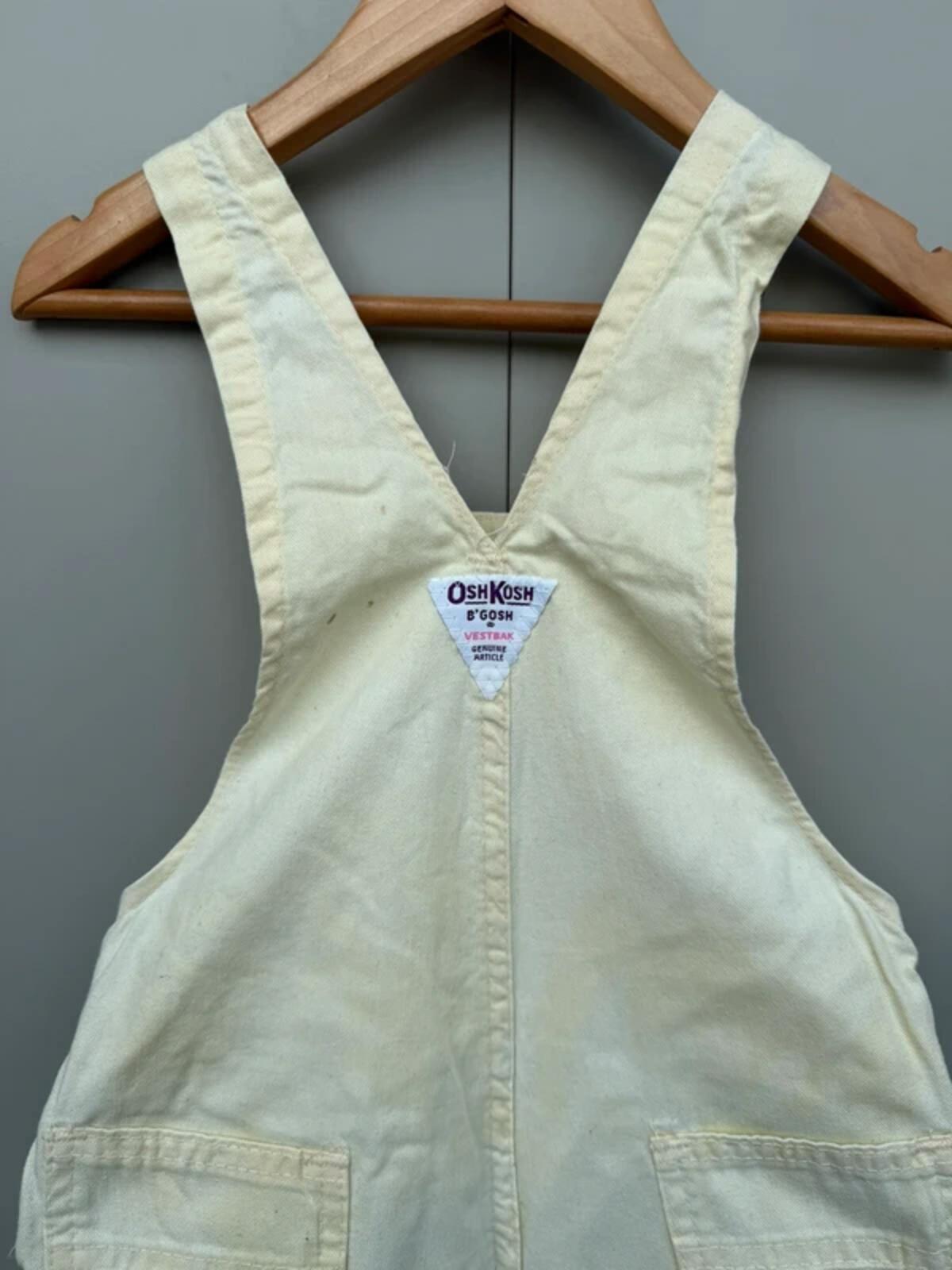 Oshkosh Vintage 80s USA Buttermilk Shortall Dungarees 6T