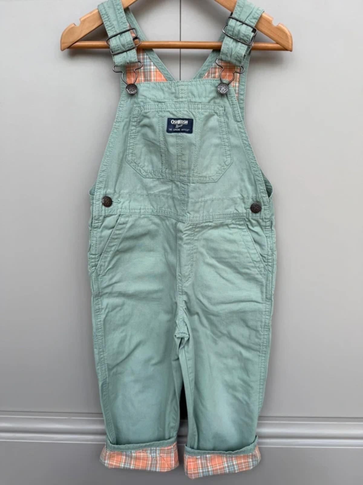 Oshkosh Green Cotton Dungarees 4T