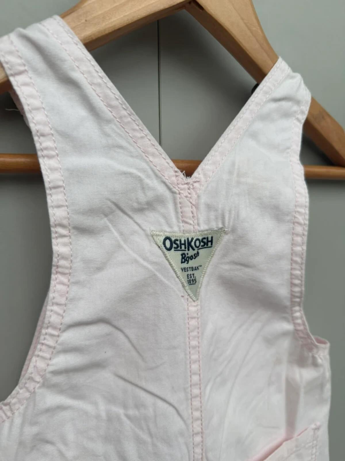 Oshkosh Rose Pink Heart Shortalls 12M