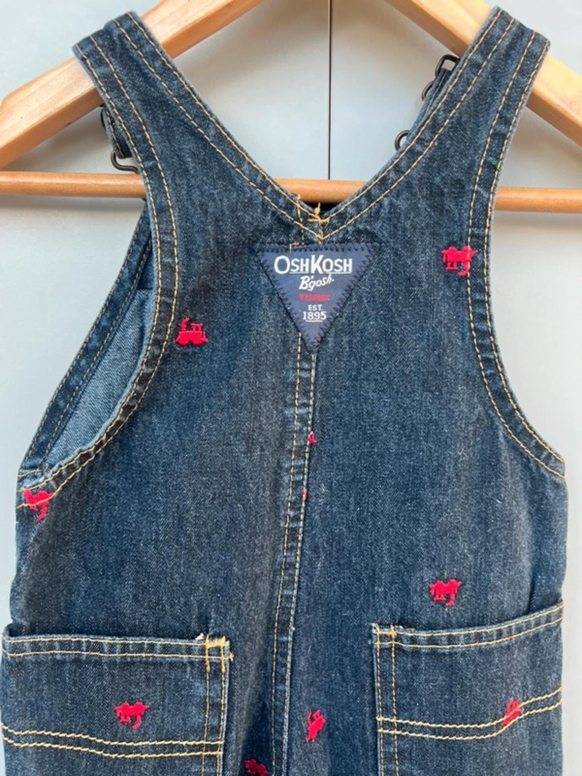 Oshkosh Denim Train Dungarees 9M