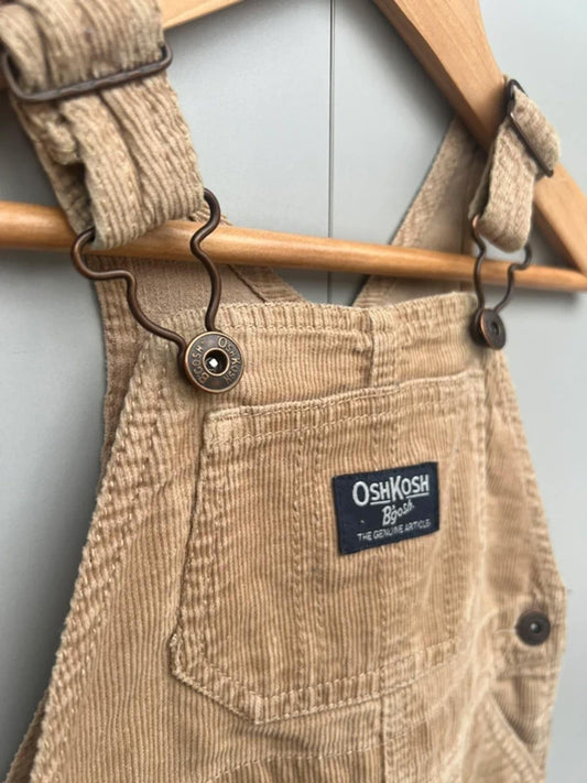Oshkosh Beige Corduroy Dungarees 12M