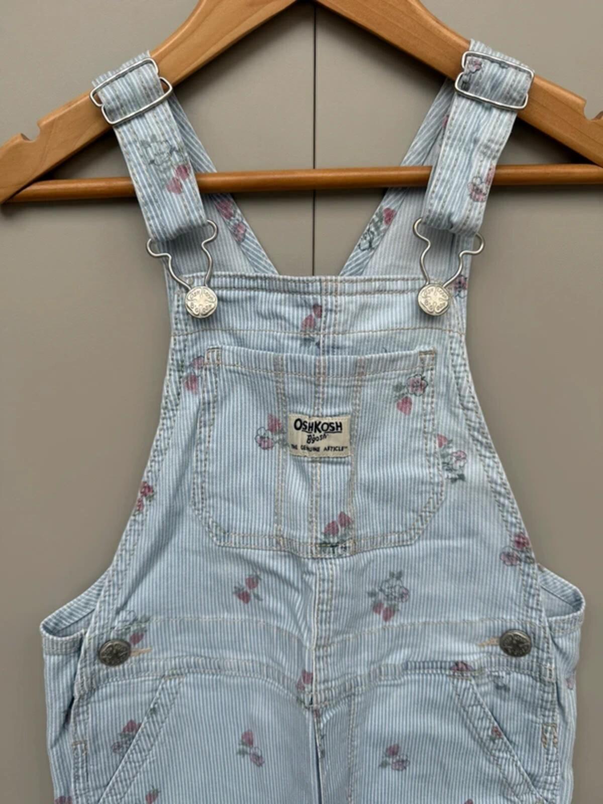 Oshkosh Strawberry Striped Shortall Dungarees 5T