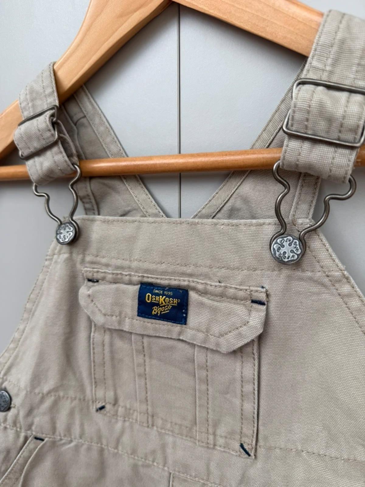 Oshkosh Vintage Taupe Shortall Dungarees 18M