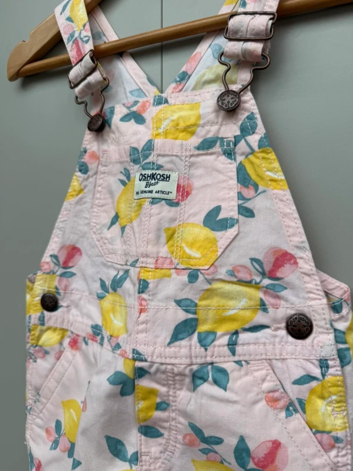 Oshkosh Lemon Pink Dungarees 2T