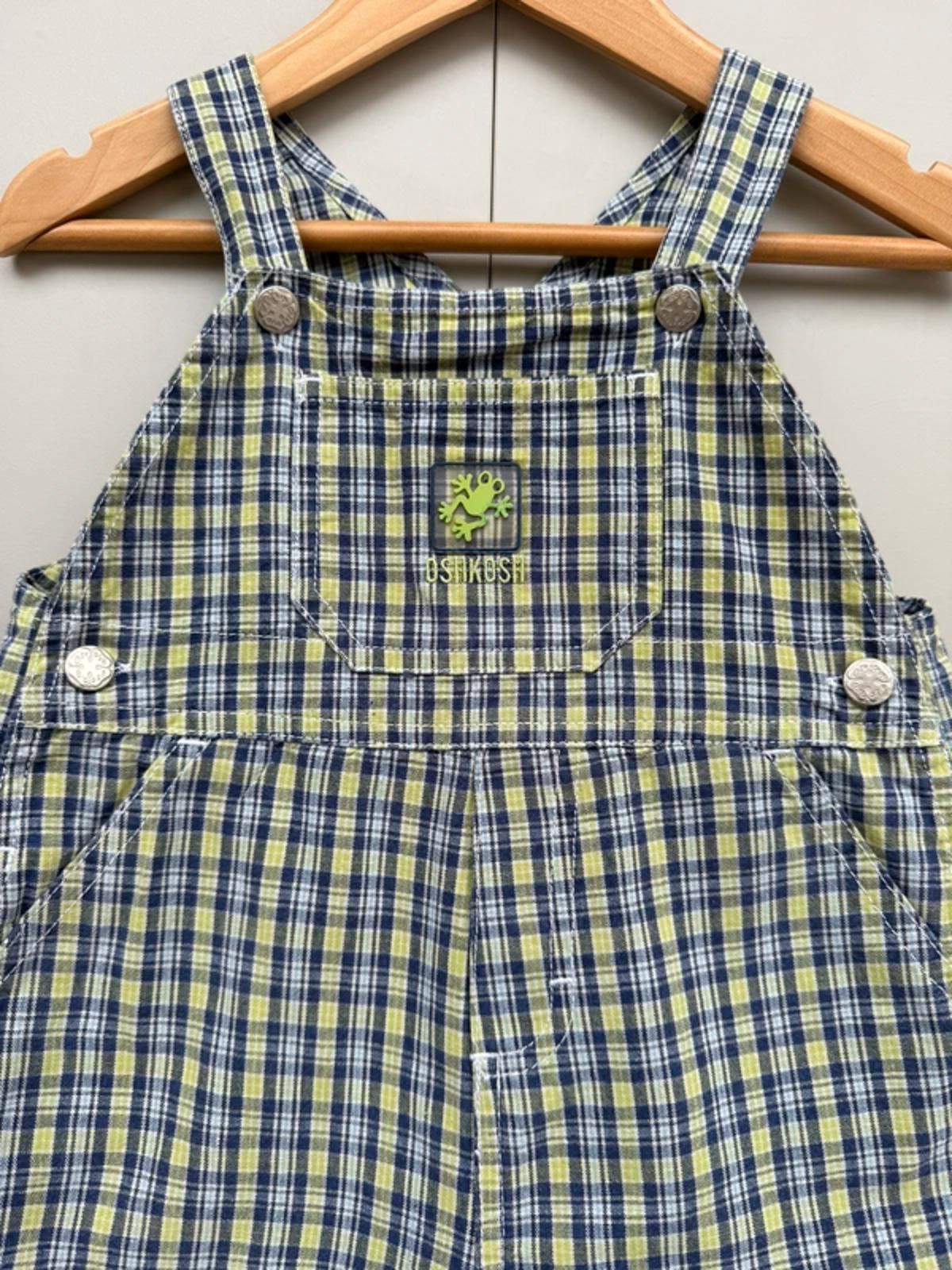 Oshkosh Vintage Frog Check Shortalls 18M