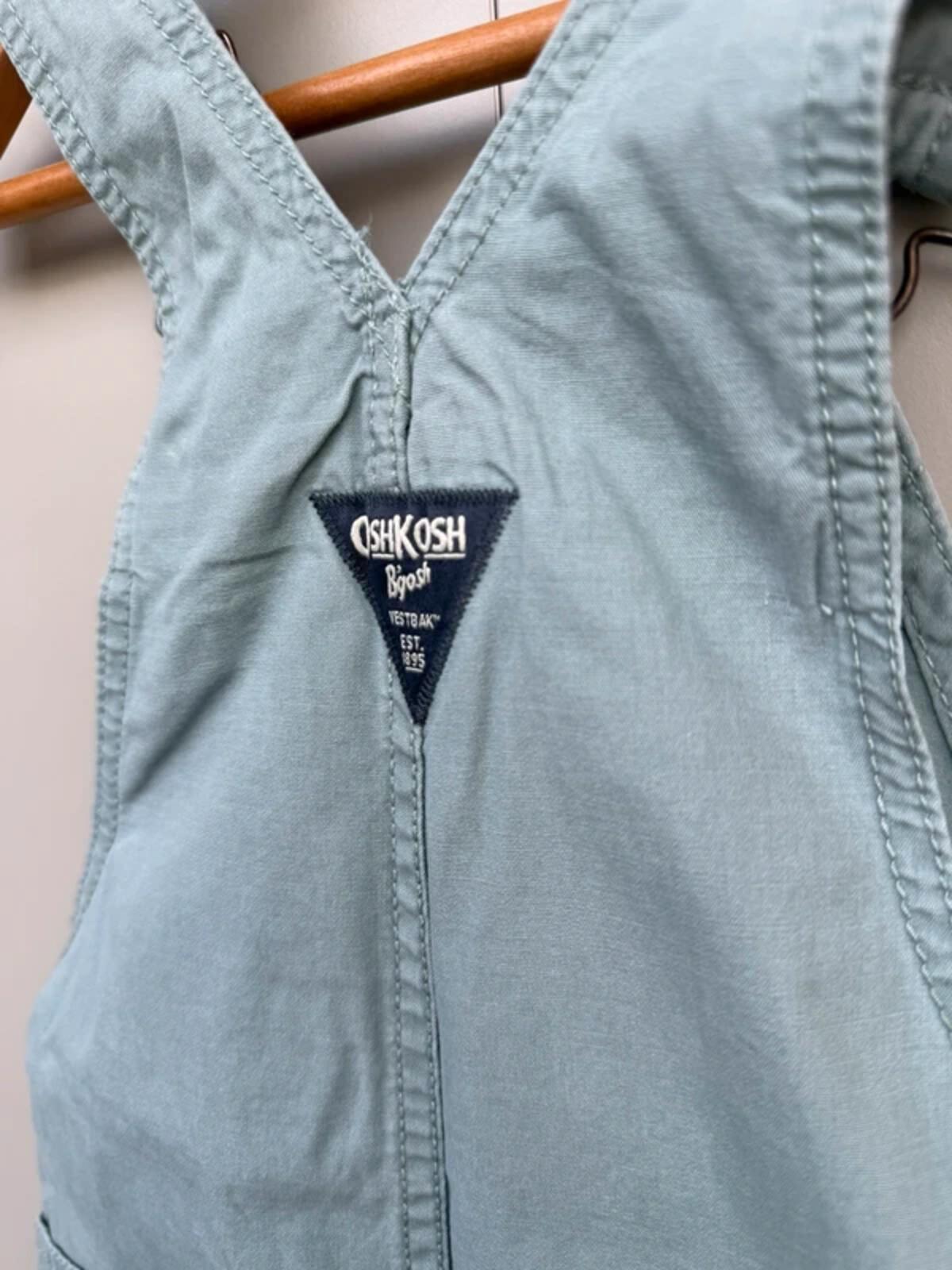 Oshkosh Sage Green Cotton Dungarees 3T